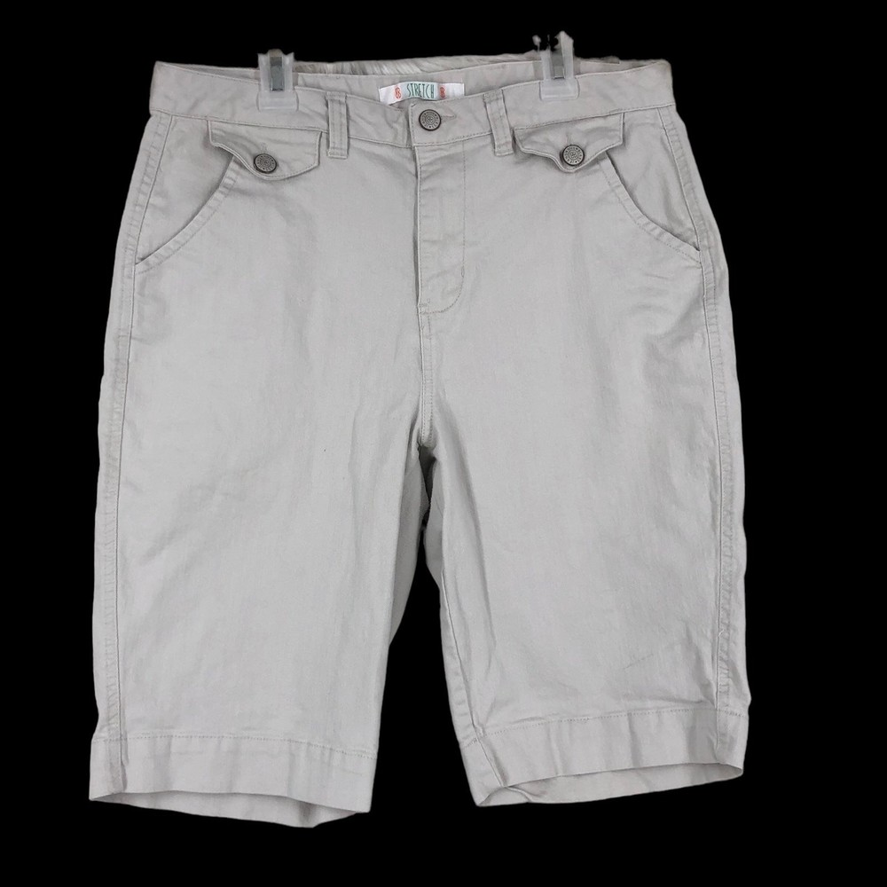 Vintage Bill Blass Bermuda Walking Shorts Light Beige/Off White SZ 8